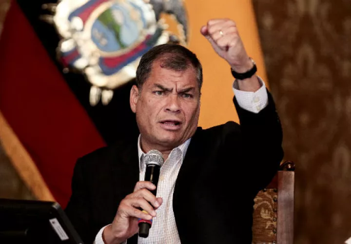El presidente de Ecuador Rafael Correa, da su punto de vista sobre el proceso electoral. FOTO/EFE