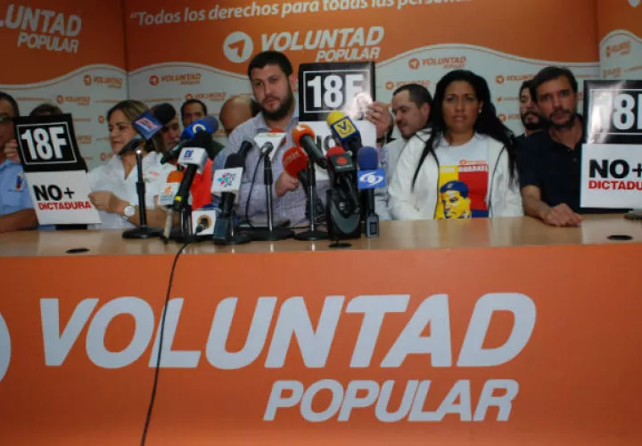 David Smolansky, del Partido Voluntad Popular llama a una marcha. FOTO/EFE