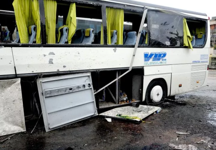 Atacaron un autobús con peregrinos. AP