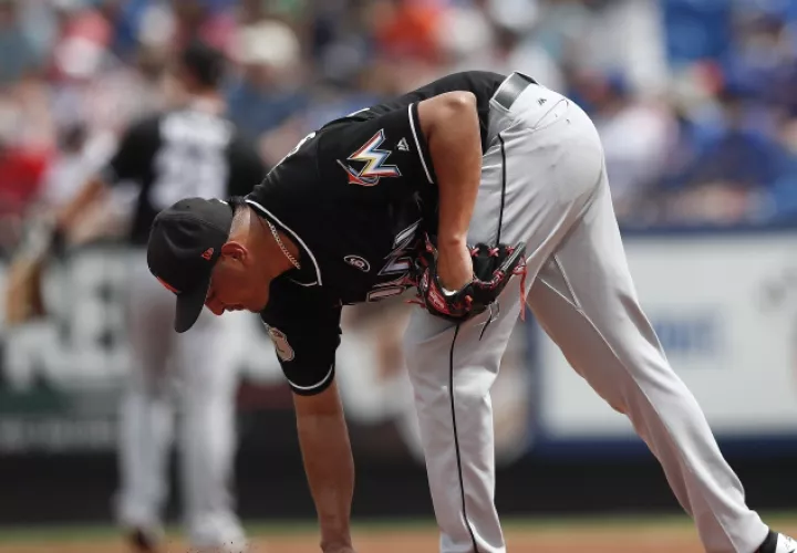 Severino González sigue fajado en pretemporada con los Marlins. /Foto AP