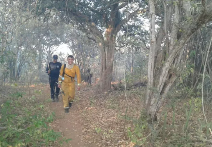 Los bomberos han tenido que ingresar caminando. Fotos: Thays Domínguez. 