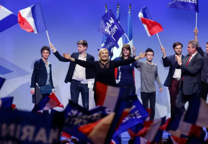Candidata de ultraderechista Marine Le Pen. FOTO/AP