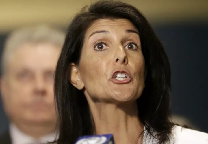 Nikki Haley embajadora de Estados Unidos ante las Naciones Unidas. /Foto AP 