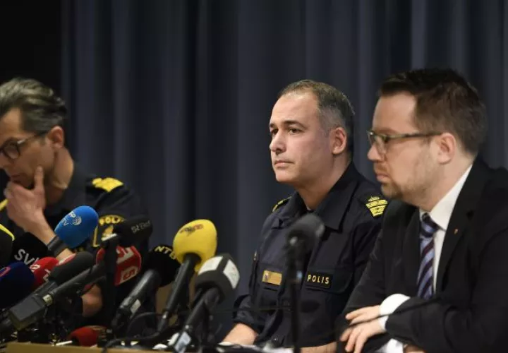 Conferencia de prensa de las autoridades de seguridad. /Foto EFE