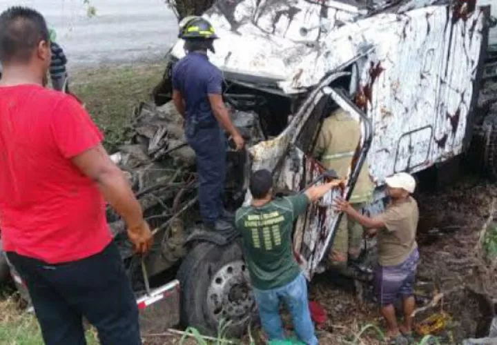 Camión quedó destruido. Foto: Eric A. Montenegro