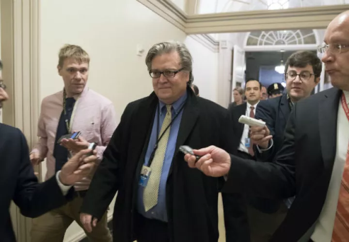 Steve Bannon, era el jefe de estrategia política de Donald Trump. FOTO/AP