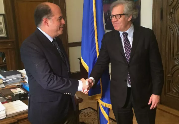 Julio Borges, presidente de la Asamblea Nacional se reunió con el Secretario General de la OEA, Luis Almagro. FOTO/AP