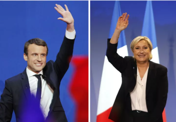 Emmanuel Macron y la ultraderechista Marine Le Pen. FOTO/