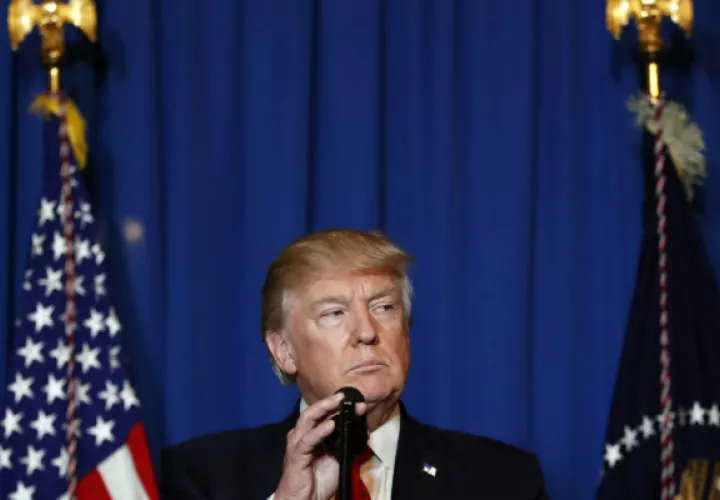 Presidente de Estados Unidos Donald Trump, informa sobre la acción militar. FOTO/AP