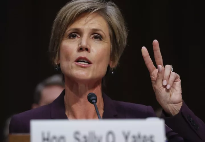 Exfiscal de Estados Unidos,  Sally Yates, ante el Congreos. /Foto AP