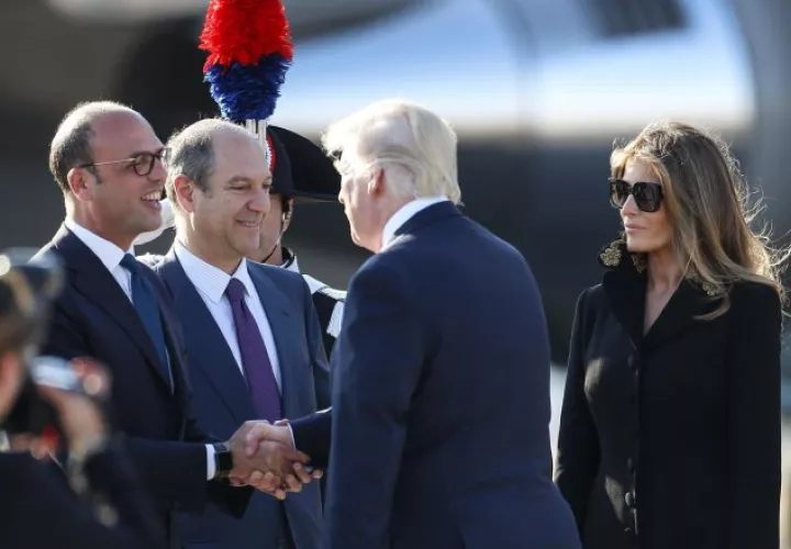 Trump a su llegada a Italia. /Foto EFE