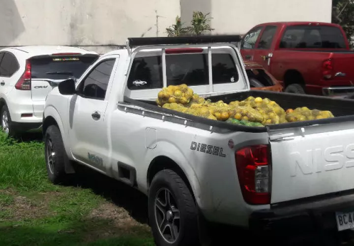 Llevaba naranjas y lo sorporendieron con la drogra. 