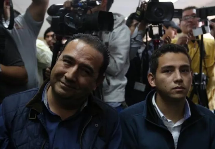 José Manuel y Samuel Morales, hijo y hermano, respectivamente, del presidente de Guatemala, Jimmy Morales. FOTO/EFE