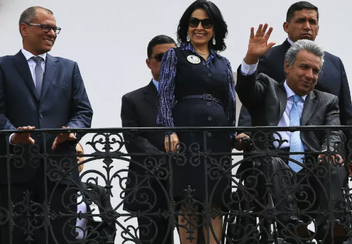 El presidente ecuatoriano Lenín Moreno, en su primer cambio de la guardia presidencial. FOTO/EFE