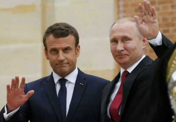 Emmanuel Macron y Vladimir Putin. Foto/ EFE