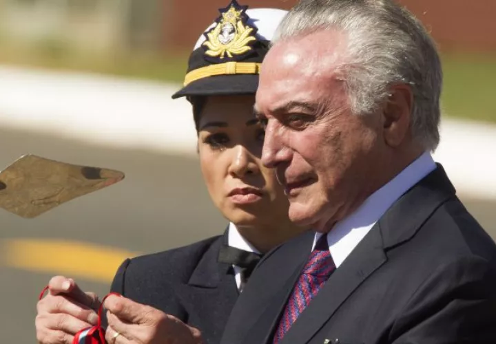 El mandatario en los 152 años de la Batalla de Navarra del Riachuelo, en Brasilia. EFE