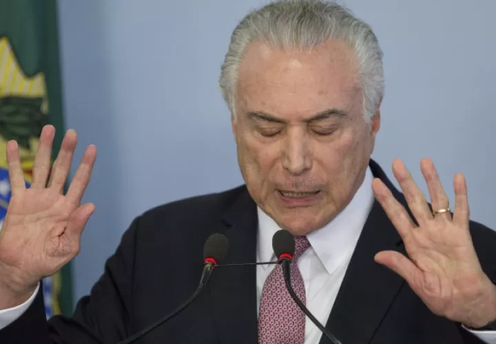 El presidente de Brasil Micehl Temer, está involucrado en un caso de corrupción. /Foto AP