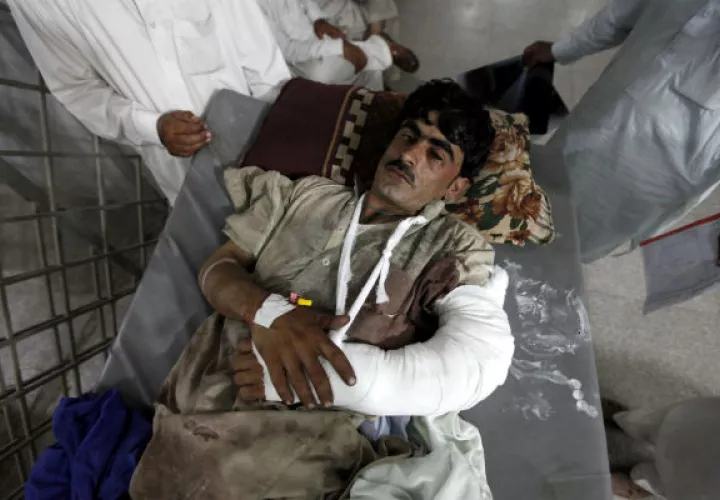 Herido en uno de los atentados. Foto: EFE