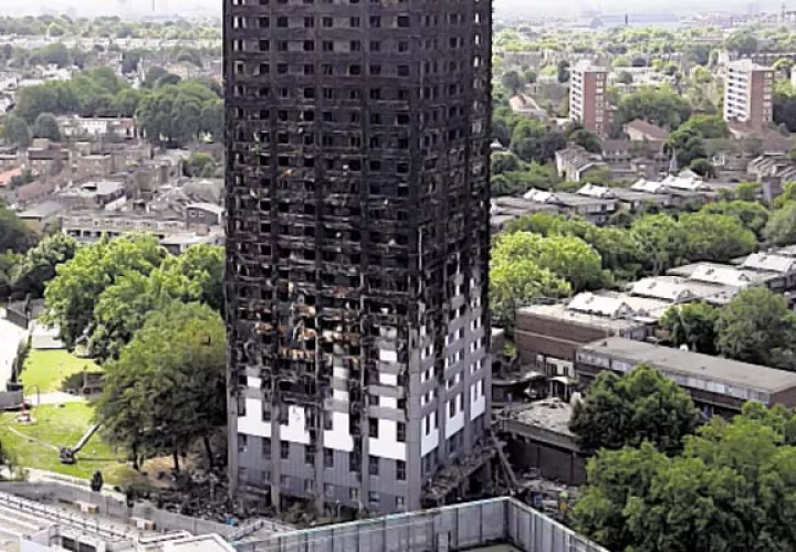 Vista de la torre residencial Grenfell. /Foto EFE