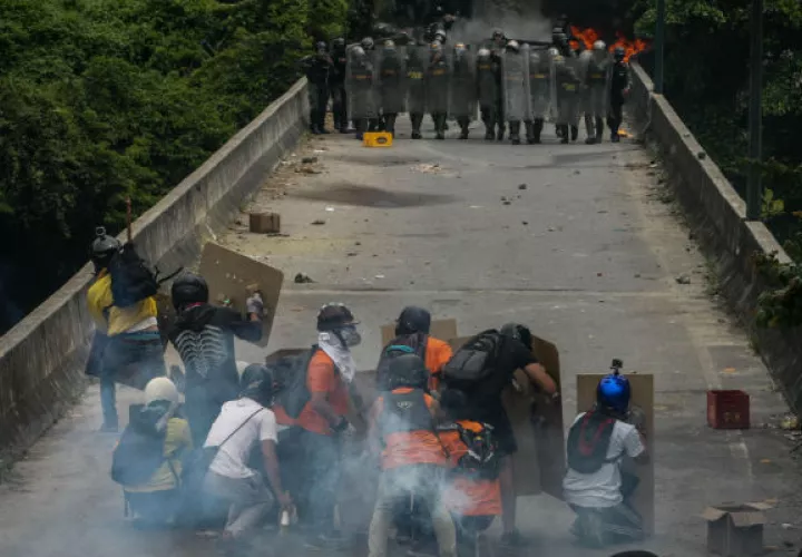 Protestas en Caracas. Foto: EFE. 