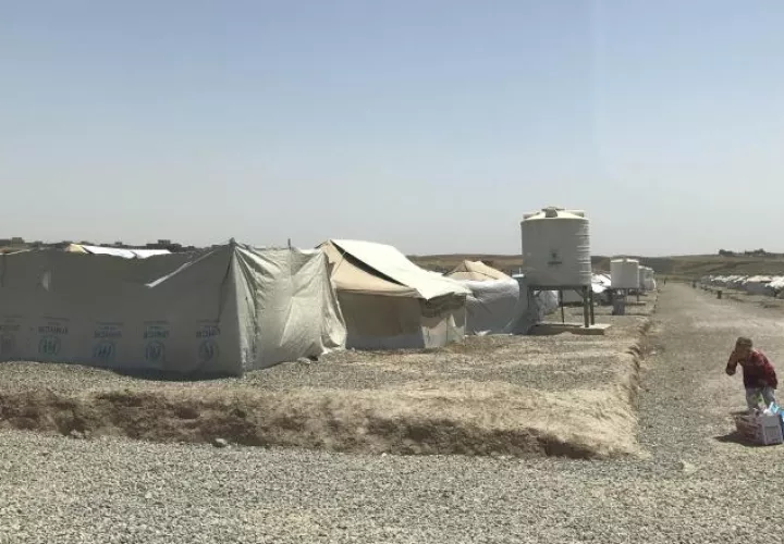 Calor agobia a los refugiados. /Foto EFE