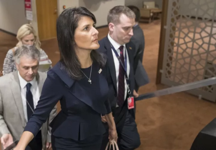 Nikki Haley, representante de EE.UU. ante la ONU, defiende la medida estadounidense. /Foto AP