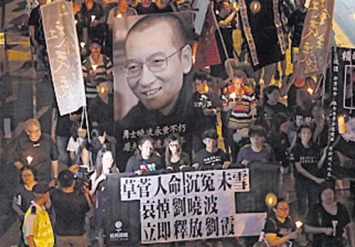 Vigilia por el nobel Liu Xiaobo. /Foto AP