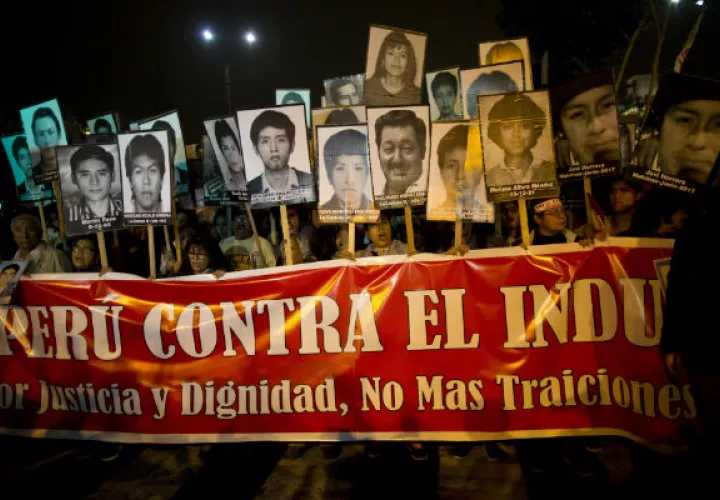 Marchan contra posible indulto a Fujimori. Foto: AP.