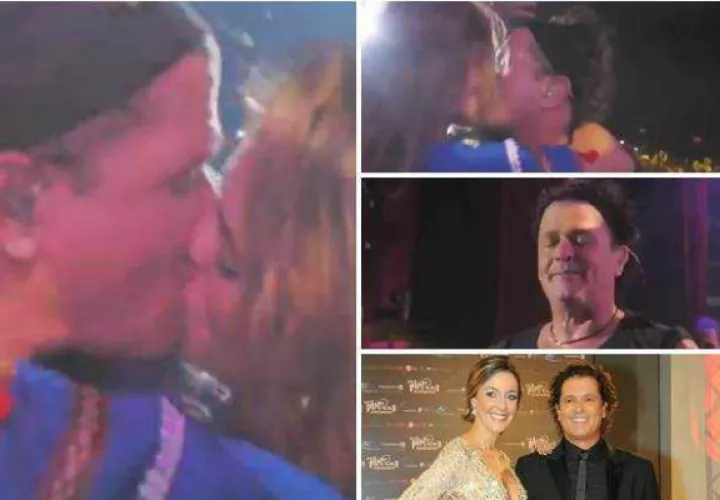 El cantante Carlos Vives le lleva un ramo de flores a la esposa