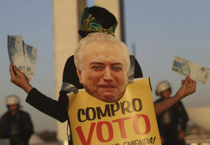 Protesta contra Michel Temer. Foto/ AP