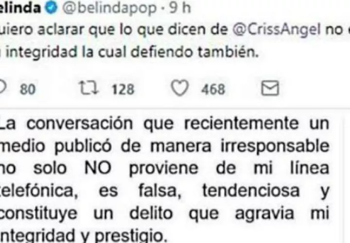 La cantante aclaró que la línea de la supuesta conversación no es de ella