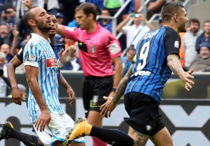 Mauro Icardi celebra su anotación ante el modesto  Spal. /Foto EFE