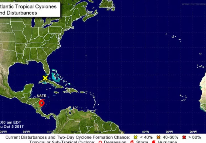 Formación de la tormenta tropical Nate.