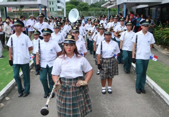 Banda del Instituto Técnico Don Bosco participó en la actividad de Epasa. /Foto Alcides Rodríguez   