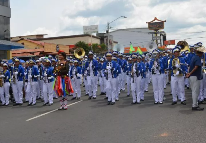 La banda de música de la Escuela Secundaria Pedro Pablo Sánchez de La Chorrera.