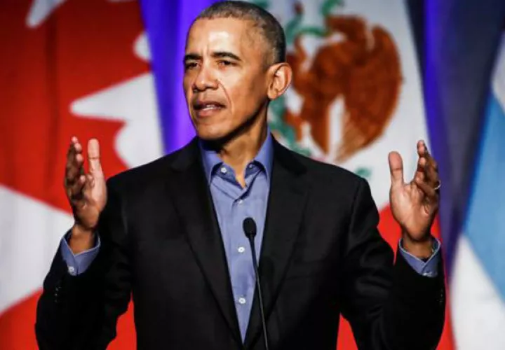 El expresidente estadounidense Barack Obama habla en la Cumbre. Foto: EFE 
