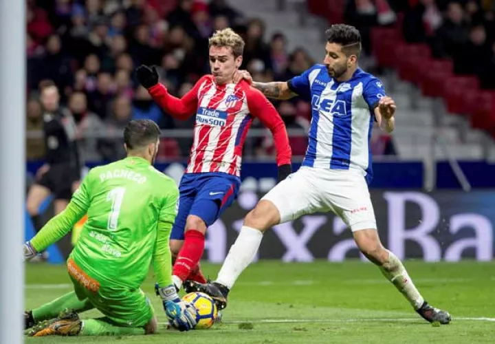 Antoine Griezmann en el partido contra el Alavés. Foto EFE