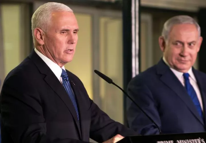 Vicepresidente Mike Pence y Benjamín Netanyahu. EFE