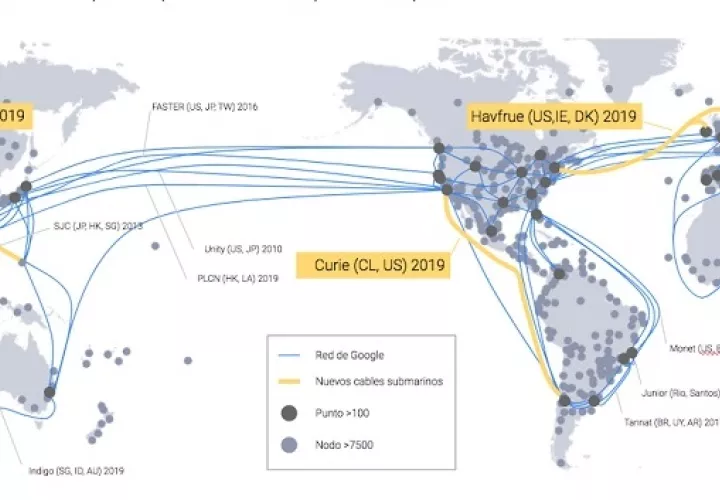 En todo el mundo, la red de Google tiene más de 100 puntos de presencia y 7500 nodos. Foto: Google