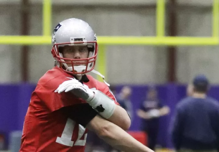 Brady, durante las prácticas. AP
