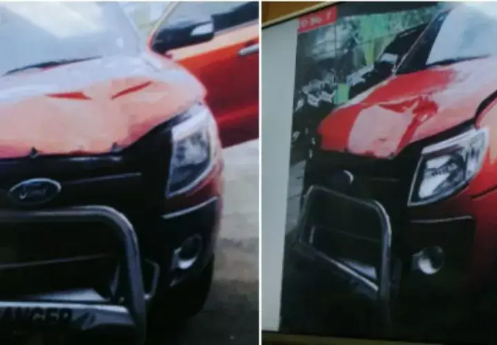 En la audiencia se mostró imágenes del auto tras el incidente.