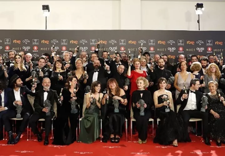 Los ganadores de los premios Goya 2018, gala realizada el sábado. Foto: EFE