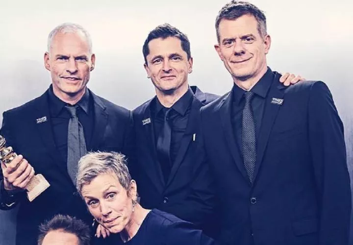 Elenco de Three Billboards en los Globos de Oro. 