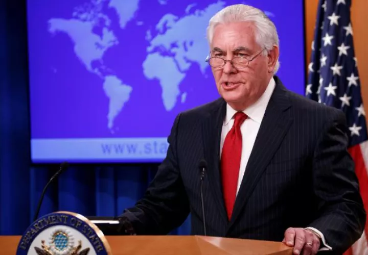 Rex Tillerson habló a la prensa en Washington,  sobre su cese como secretario de Estado de EE.UU. EFE
