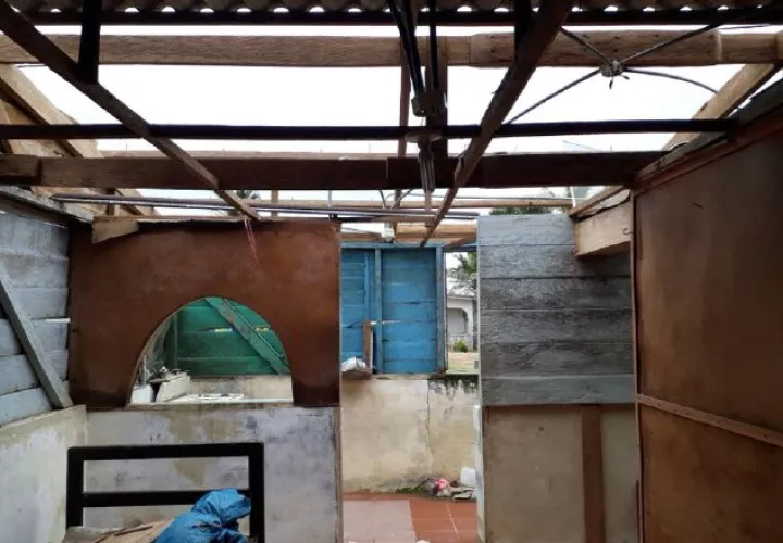 Vivienda afectada en Gobea, costa abajo de Colón. /Foto Cortesía