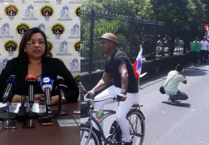 Grimaldo (en bicicleta) era activista de protestas contra la corrupción. 
