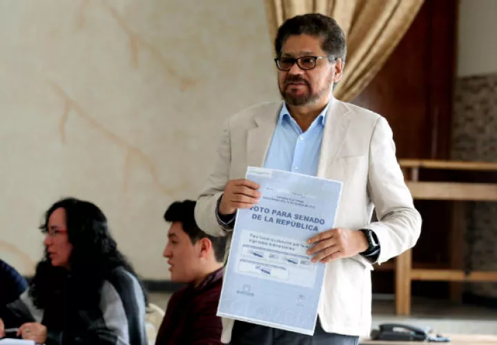 El candidato al senado de Colombia de la Fuerza Alternativa Revolucionaria del Común Iván Márquez. FOTO/AP