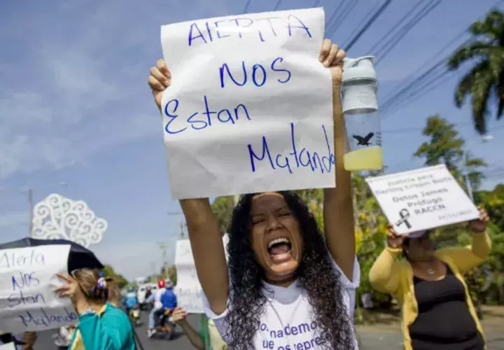 El martes marcharon en Managua exigiendo castigo para los agresores de mujeres. Foto: EFE.