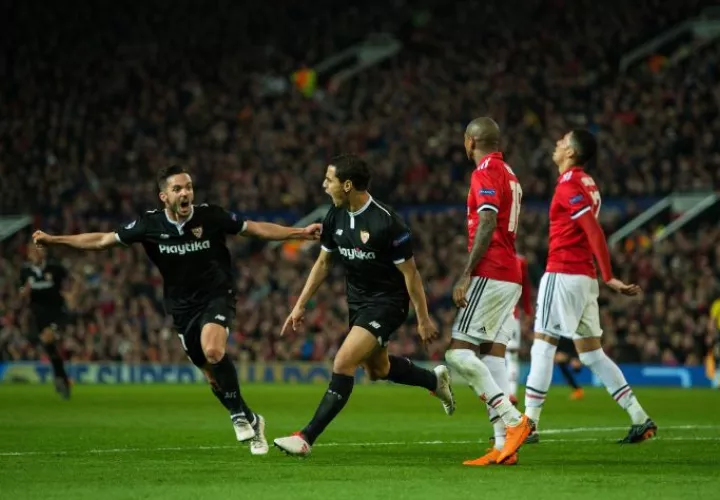 Wissam Ben Yedder el protagonista del partido. Foto EFE