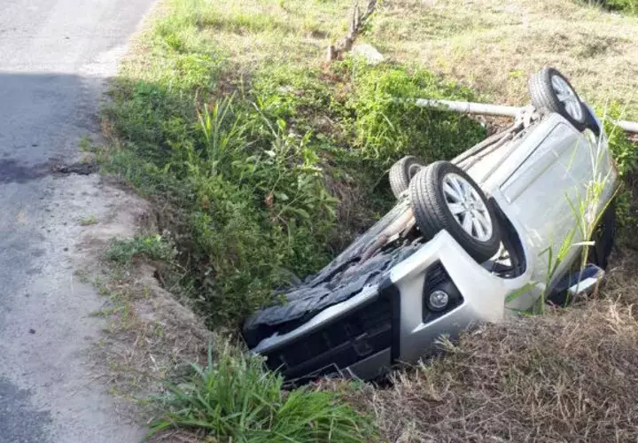 El accidente, donde se salvó de milagro. Foto: Elena Valdez. 